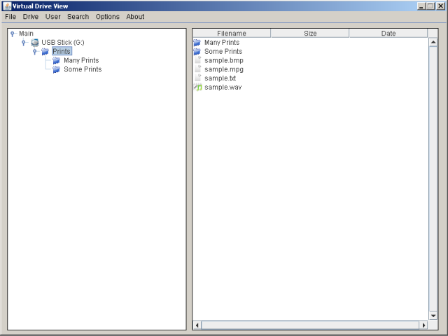 Virtual drive view UI
